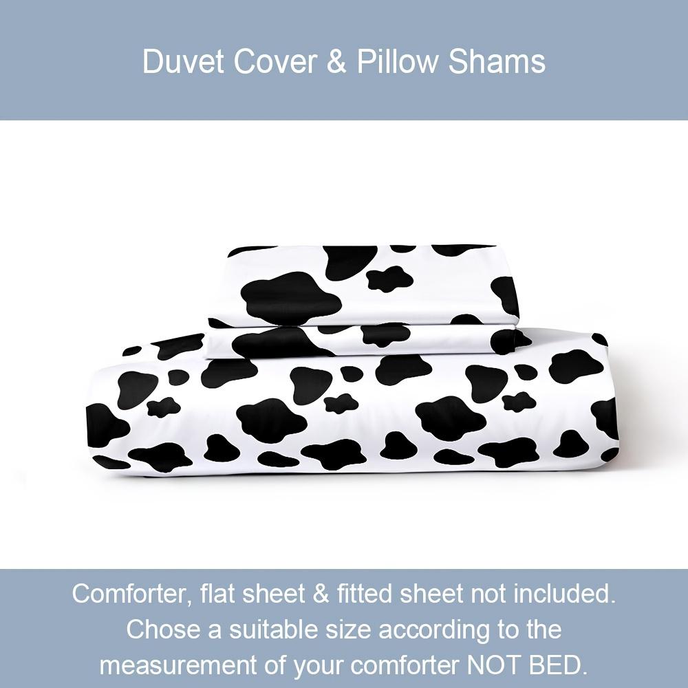 Мягкий и уютный комплект пододеяльников с текстурой коровьей шкуры для спальни и гостевой комнаты, в который входит 1 пододеяльник и 2 наволочки