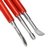 3 шт. Красная нержавеющая сталь DIY Инструмент для штамповки края, резьбы, ручка для детализации кожаной скульптуры