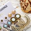 6pcs/set Unique Flower Leaf Shape Ear Stud Set