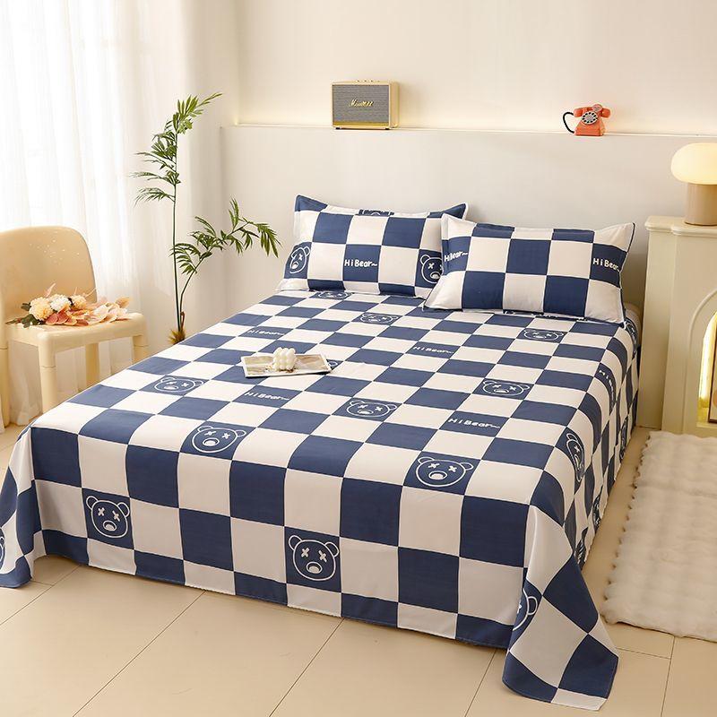 Bed Sheet Single Piece Single Double Bed Sheet Nordic Style Skin-friendly Brushed Bed Sheet Dormitory Single Simple