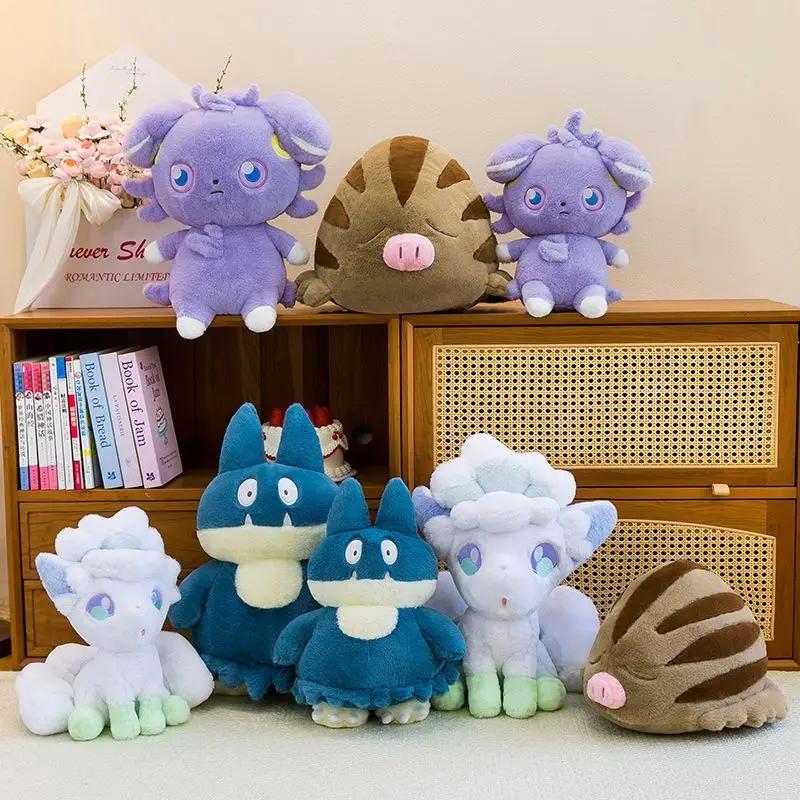 Very Soft Cute Espurr Swinub Alolan Vulpix Munchlax Plushies Fluffy Stuffed Anime Doll For Fans Home Decor Gift Collection