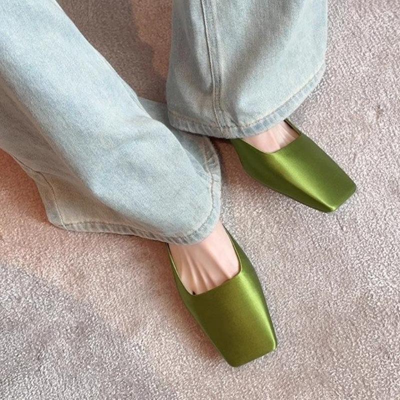Модные женские тапочки с квадратным носком, дизайнерская модная обувь на каблуке, элегантные женские сандалии, лето 2025, туфли-лодочки для платья, роскошная женская обувь