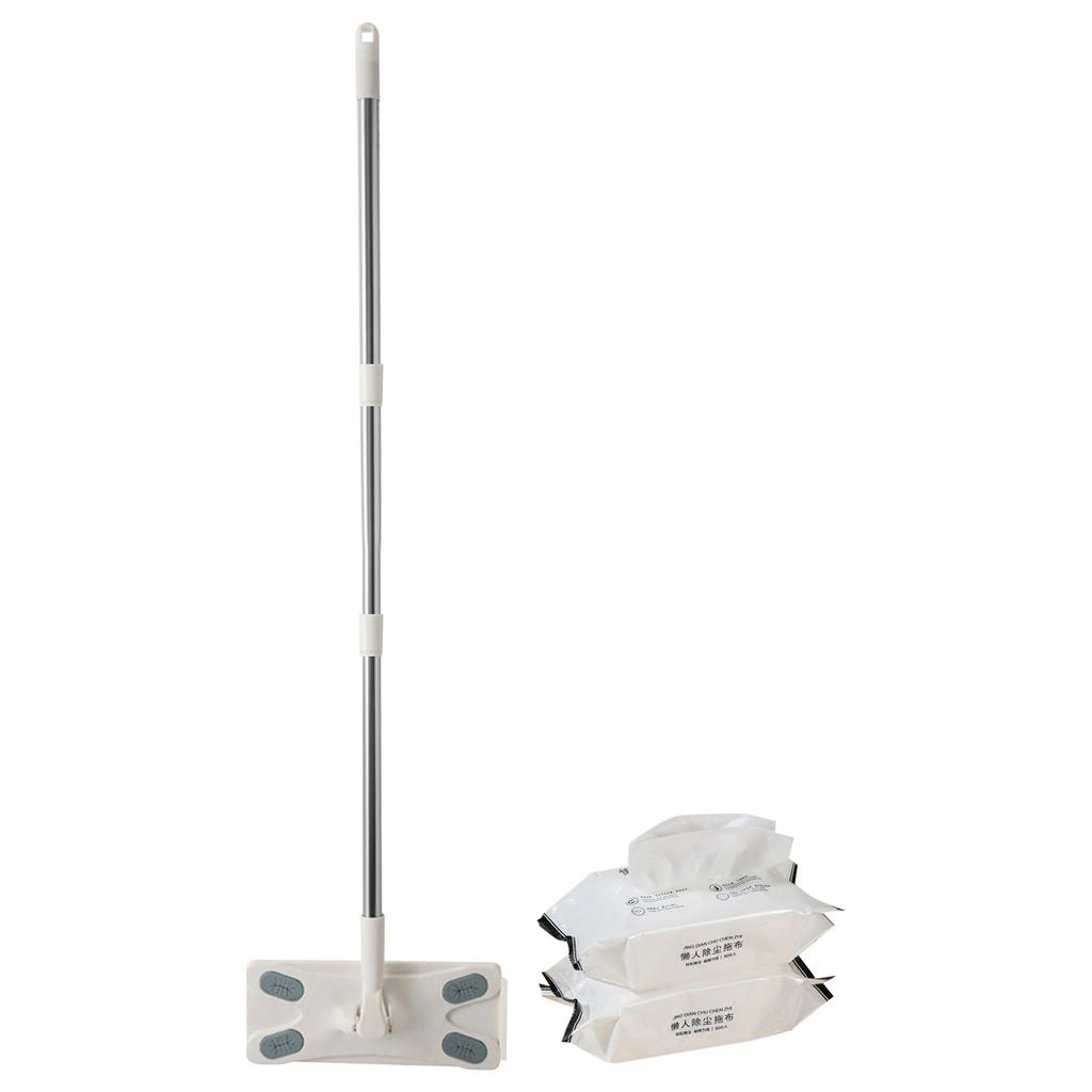Электростатическая швабра для сбора пыли, Одноразовая многофункциональная швабра для пола (влажная и сухая уборка), Включает влажные салфетки (100мл) Подходит для гостиниц и офисов.
