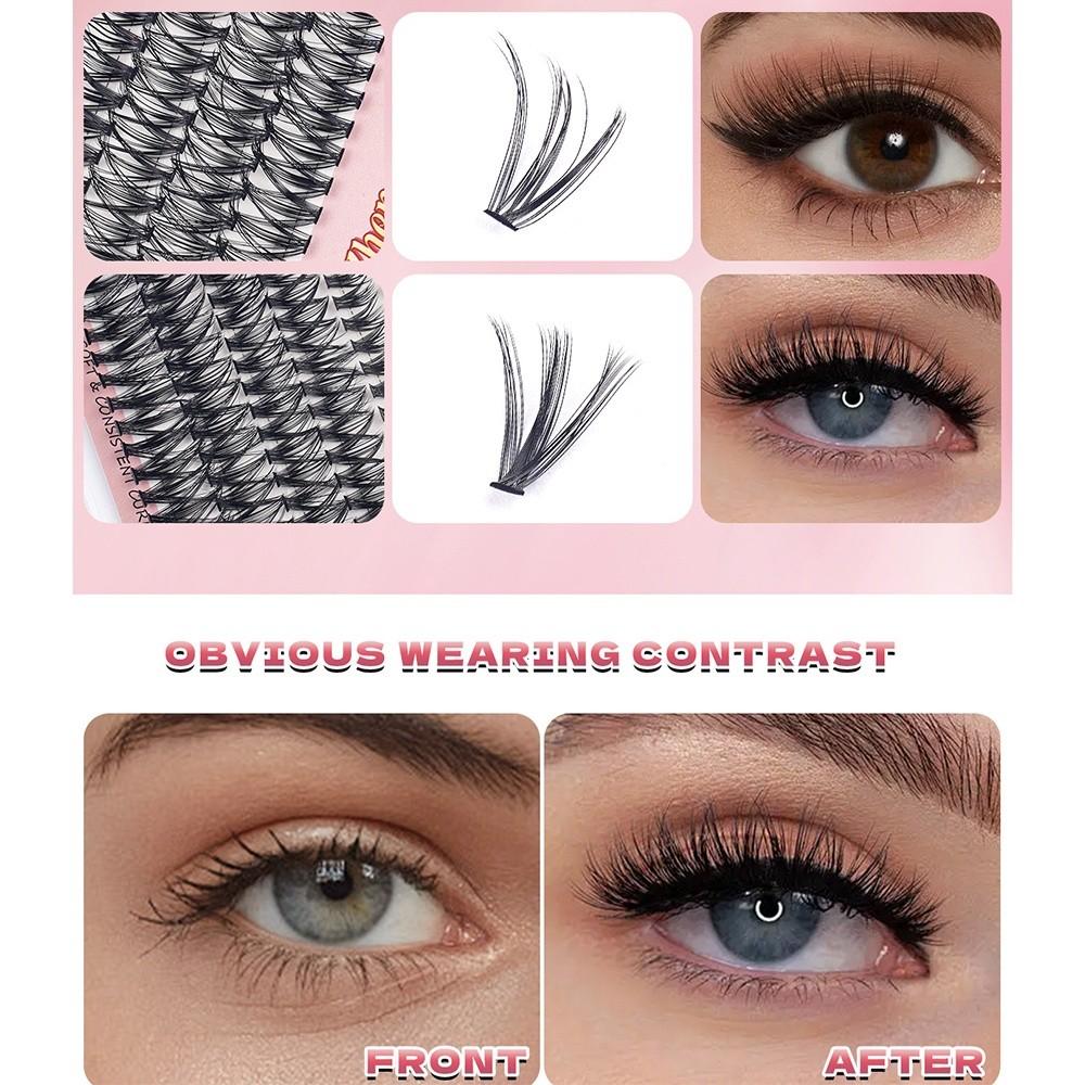 8-16mm Length 3D Faux Mink Lash Natural Look DIY Lash Extension Kit  Makeup Enhancement