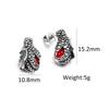 Punk Charm Dragon Claw Black/Red Stone Earrings For Men Women  Stainless Steel Dragon Claw Earrings Party Jewelry Gifts