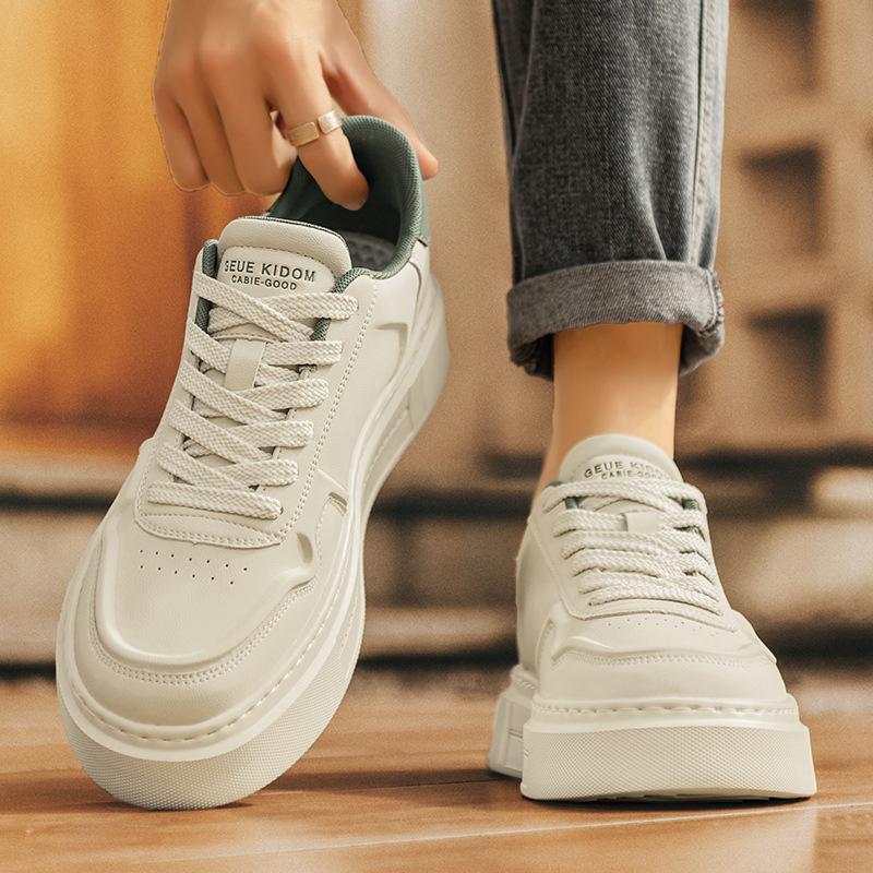 Осень и зима новая работа досуг универсальные на толстой подошве увеличивающие рост мужские кеды повседневная уличная спортивная белая обувь мужская обувь