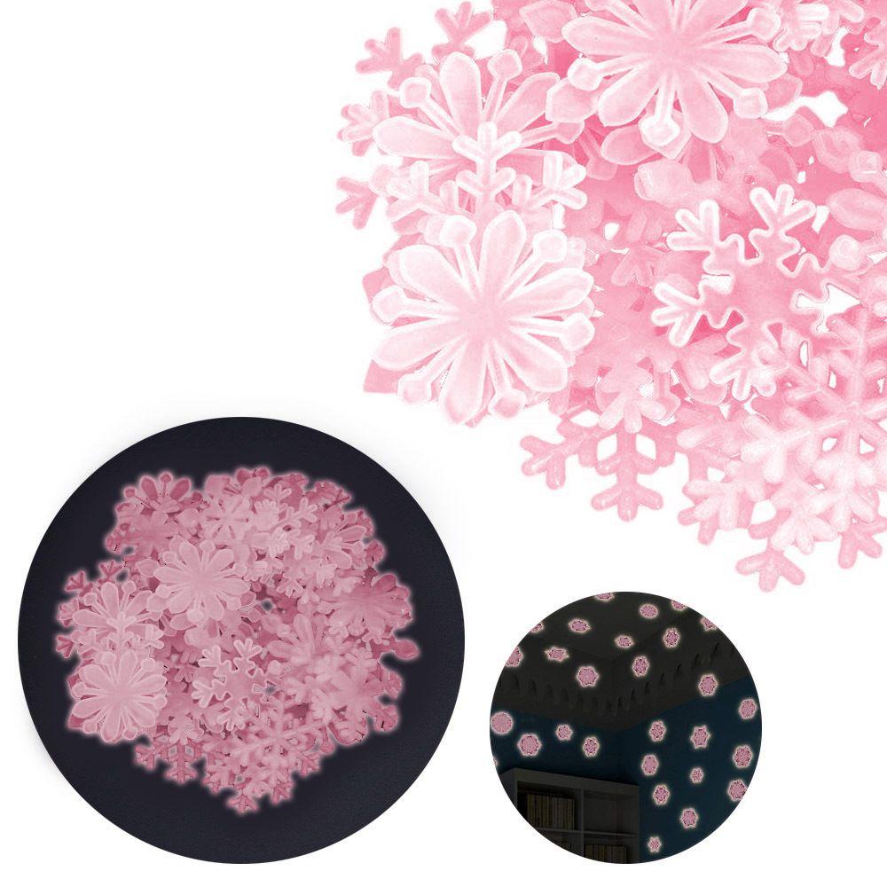 Bedroom Dormitory Decoration Christmas Stickers Wall Stickers Fluorescent 3D Luminous Snowflake