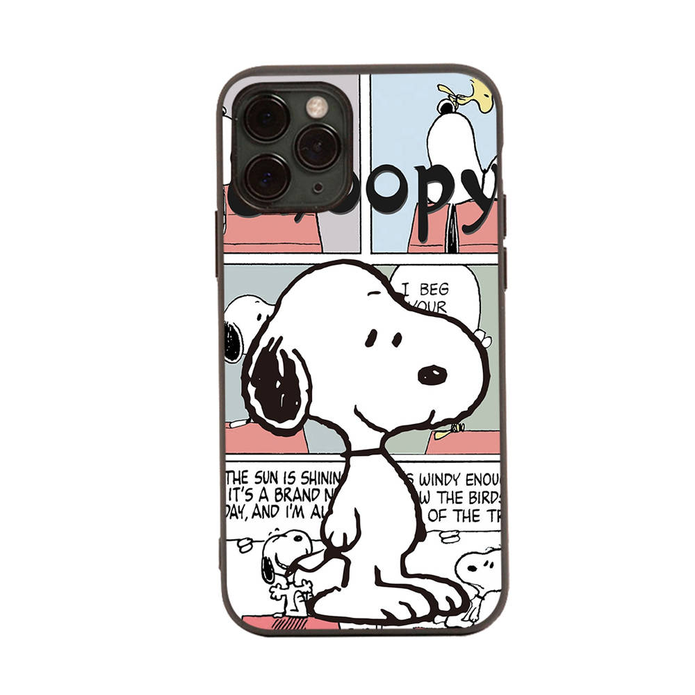 SM11 Lovely Snoopy Black Sofe Case for Samsung Note 20 Lite S24 Ultra S23 A03 A05 A06 A11 A71 A15 A16 A13 A24 A25 A33 A52 A53 A50 M55 M35 Plus