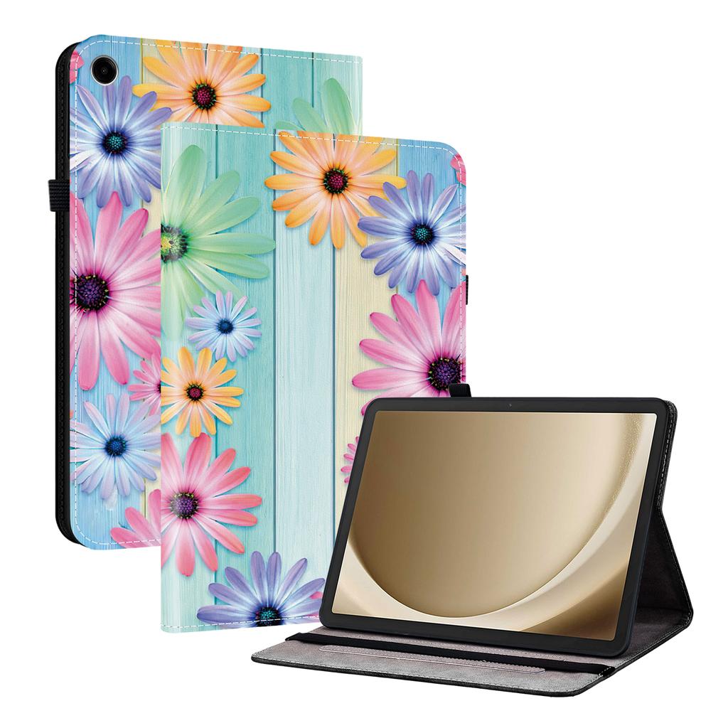 Кожаный чехол для Samsung Galaxy Tab A11+ с принтом, подставка, чехол для планшета с отделениями для карт