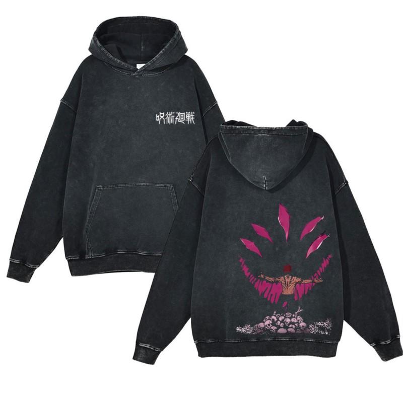 Аниме Магическая битва Гето Сугуру Смешной принт Толстовки с капюшоном мужские женские Хлопковые толстовки больших размеров Уличная одежда Харадзюку Винтажная толстовка