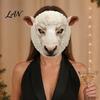 Comfortable Party Mask Realistic Animal Mask, Sheep Brown Bear Full Face Large Eye Opening Cosplay for Halloween Costume Props Breathable