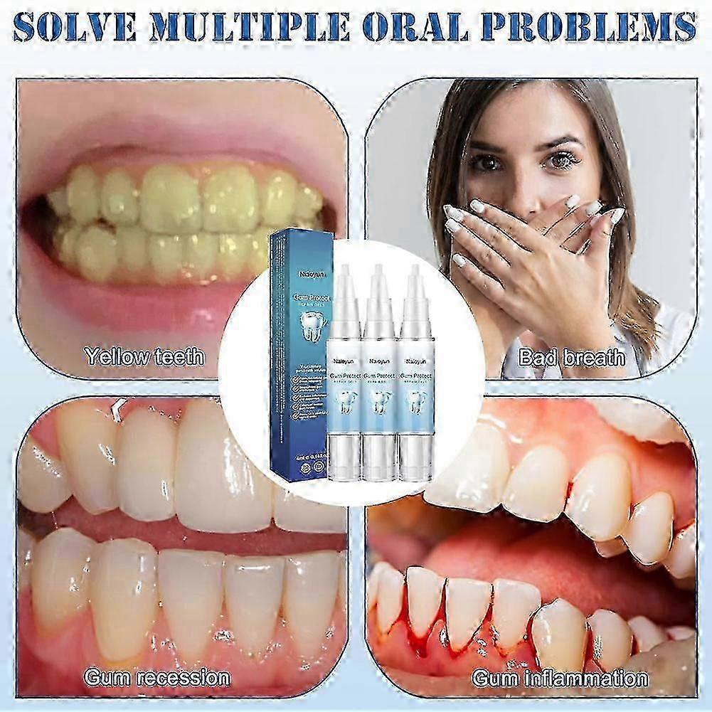 3pcs Gum Repair Gel, Teeth Strengthen Whitening Gum Inflammation Breath Stains Remover