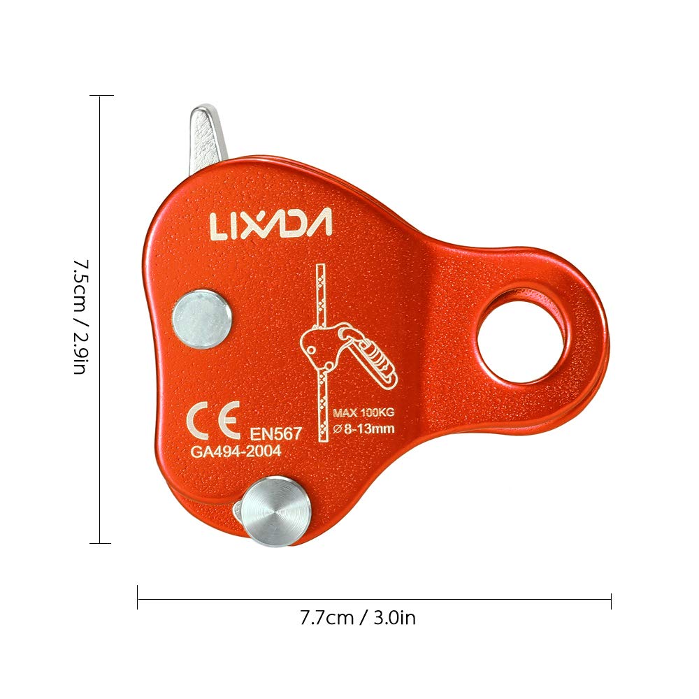 Lixada Micro Pulley Simple Ascender Bearing Mobile Side Climbing Pulley Certification for Orange CE/UIAA Climbing, Carrying, Transporting, Climbing,