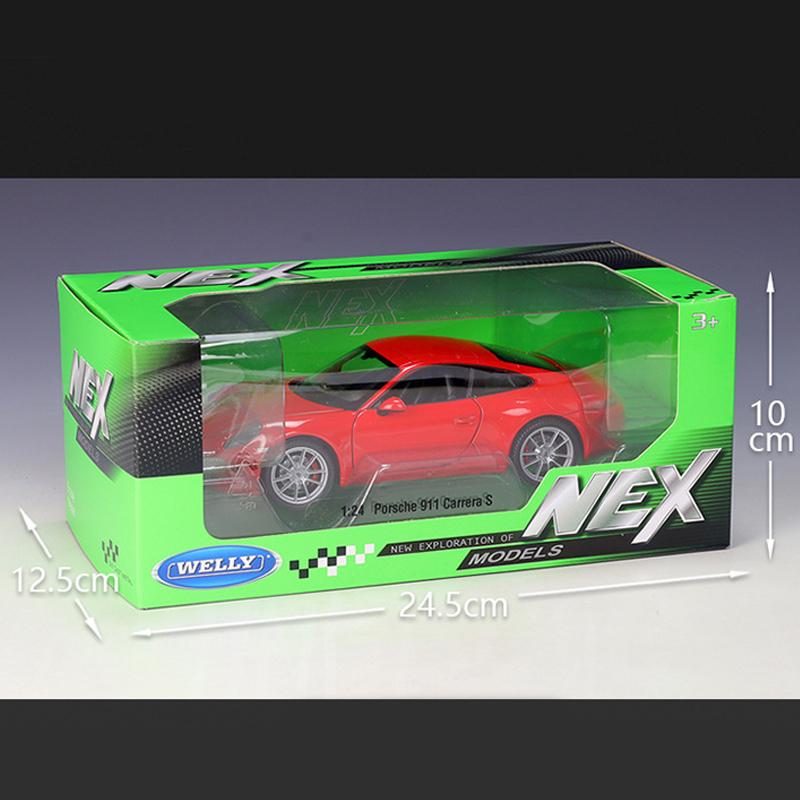 Масштаб 1/24 Welly Porsche 911 CARRERA S, модель автомобиля из сплава, литье под давлением, металлические игрушечные автомобили, модель автомобиля, коллекция высокой имитации, детские подарки