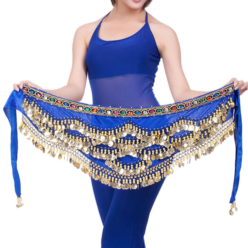 Хип-шарф для танца живота, золотые монеты, костюм для танца живота, юбка, пояс с запахом