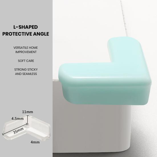 4Pcs Furniture Corner Protector Anti-collision Baby Proof Soft PVC Self-adhesive Table Sharp Edges Corner Guard Protective Cover Kit