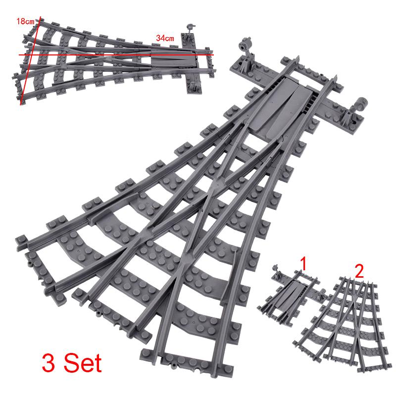 Creative Expert Ideas City Train Single Slip Switch R40 Crossings Rails Tracks Bricks Building Blocks DIY Toys Kids Gift