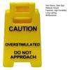 Yousheng 1/2Pcs Caution Overstimulated Desk Sign 3D Printed Warning Sign Funny Office Desk Signage Accessories
