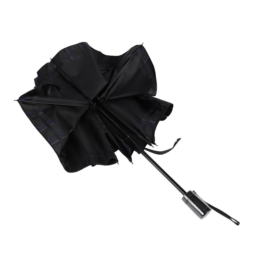 Luxury Folding Umbrella Plain X Striped NAVY Dark Blue Makita a Umbrella Manufacturer with a History of Over 140 Years Since the Edo Luxury Umbrella