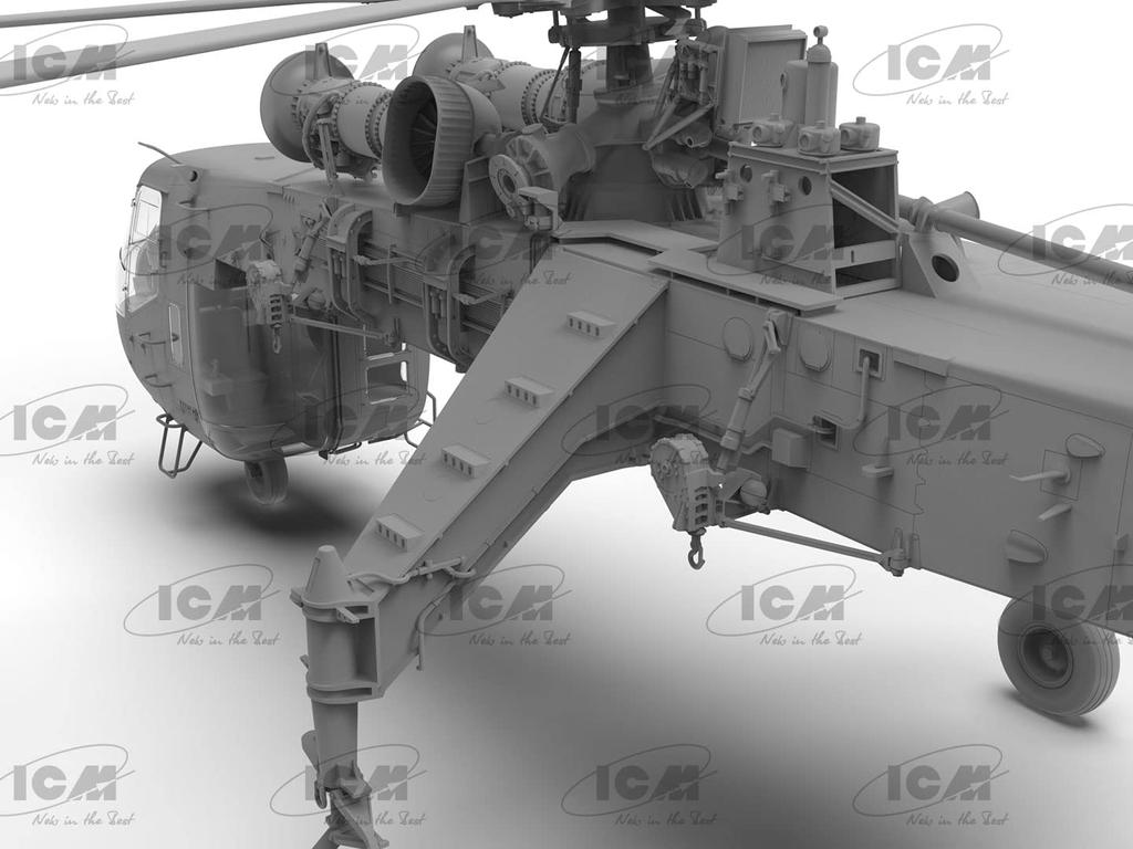 ICM Тяжелый транспортный вертолет армии США Sikorsky Tarhe Пластиковая модель 53054 1/35 CH-54A