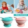 1 Set Suction Bowl with Spoon Eco-friendly Safe Long-lasting Smooth Edge Diet Training Polypropylene Suction Cup