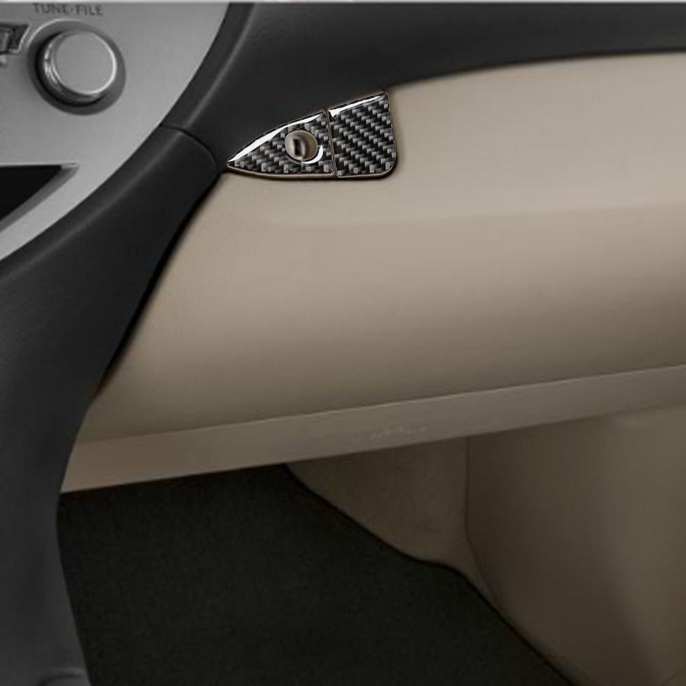 Наклейка с отделкой из черного углеволокна на панель перчаточного ящика салона автомобиля, кнопку рулевого колеса, ручку двери для Lexus RX350 RX450