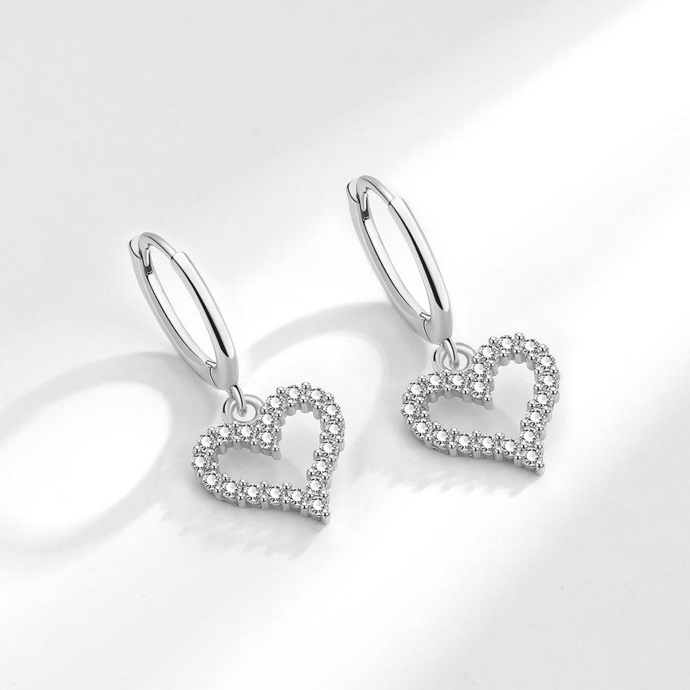 925 Sterling Silver Heart Hoop Earrings Stud Earrings Silver Women Star Butterfly Earrings for Women Jewelry Gift E357