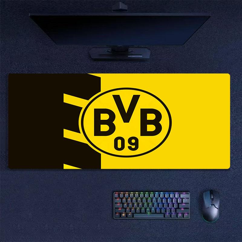 Коврик для мыши Borussia Dortmund, Большой игровой коврик для стола, Нескользящий XXL коврик для мыши для ноутбука и планшета, Игровой коврик для мини-ПК со прошитыми краями