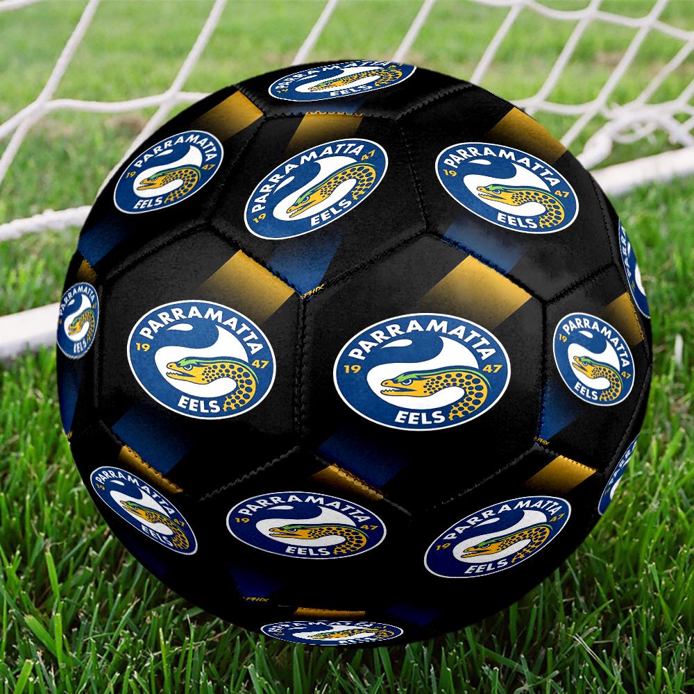 Parramatta Eels Team Crest Size 5 Soccer Ball,Indoor/Outdoor Suitable for Training Matches Tournaments Practice Games Perfect Gift for Fan