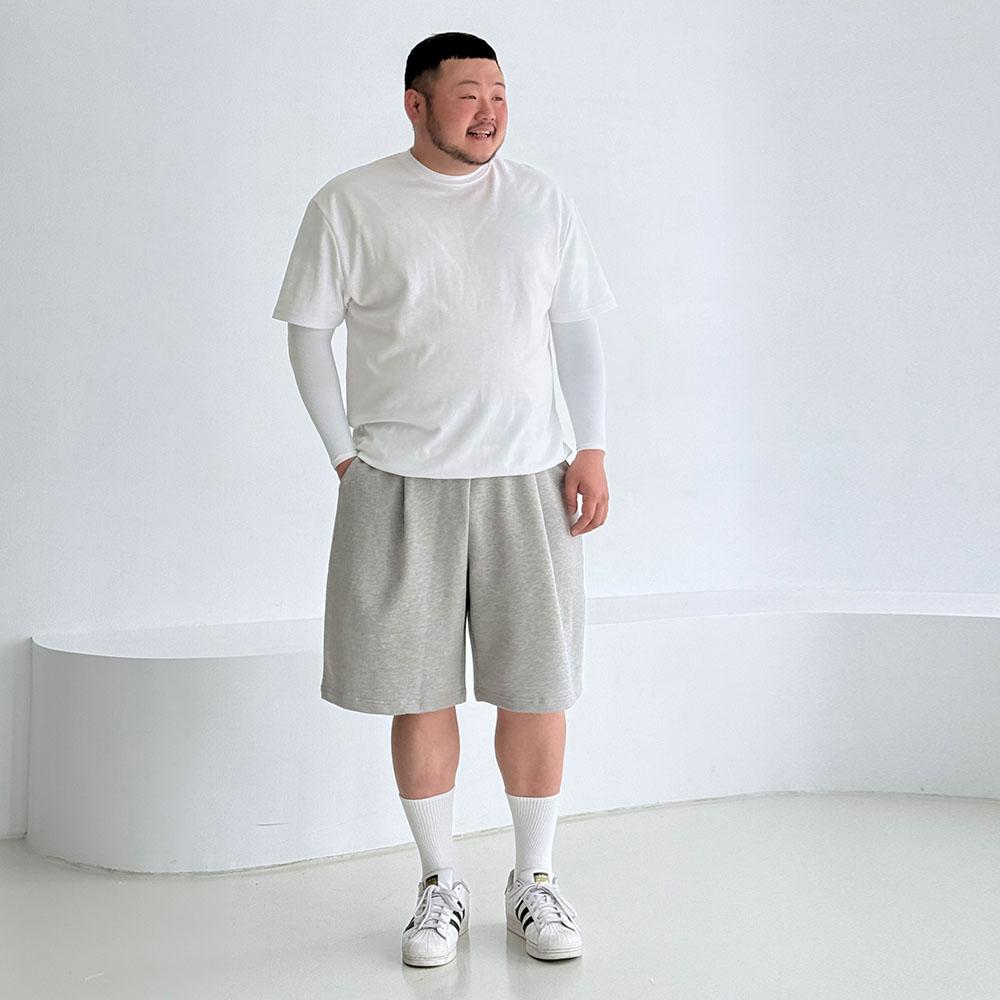 Bimono [Big Size 28-50] Tight-Fitting Sturdy Solid Bermuda Pants (Type B)