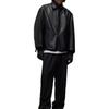 Adidas Solid Color Zip Collar Long Sleeve Leather Jacket Men Jackets Black JD9795