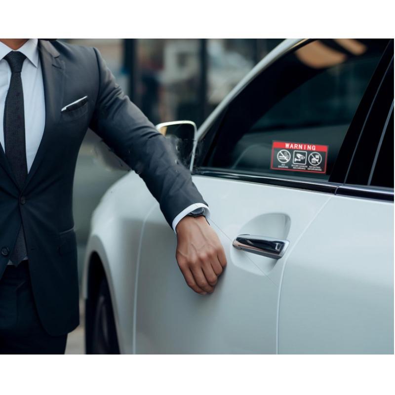 2 шт. 10смx5см Английское Предупреждающее Слово Идентификационная Декорация Наклейки-Предупреждения о Запрете Курения в Автомобиле Видеозапись Камерой Защита от Кражи