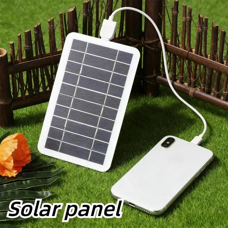 5V 5W Solar Panel Charger With USB Interface Waterproof Portable Power Supply For Mobile Phone Camping Hiking Outdoor Emergency
