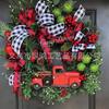Christmas Wreath Bow Ribbon 3D Card Door Hanging Party Decor