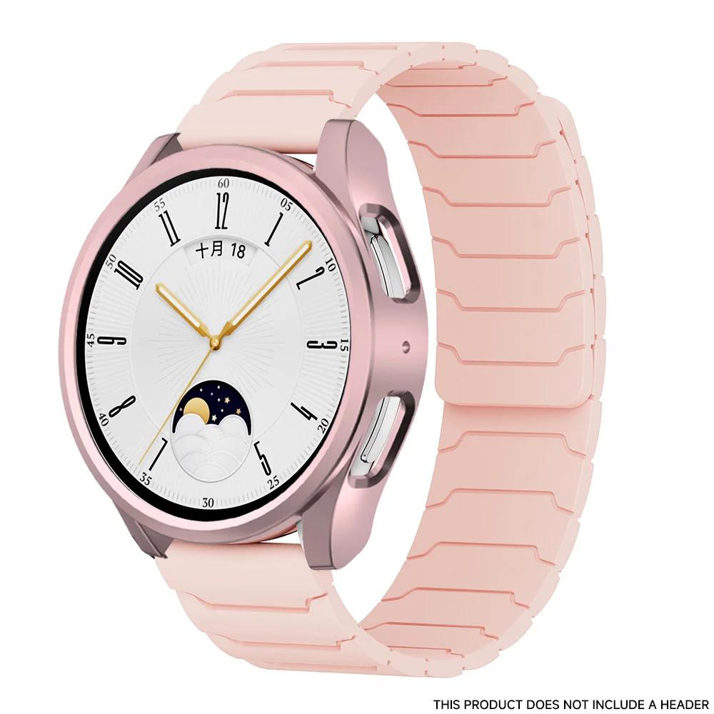Магнитный ремешок + Чехол Для Samsung Galaxy Watch 7/6/5/4 40мм 44мм ПК Полый Защитный Бампер Чехол Магнитный Силиконовый Ремешок Для Часов