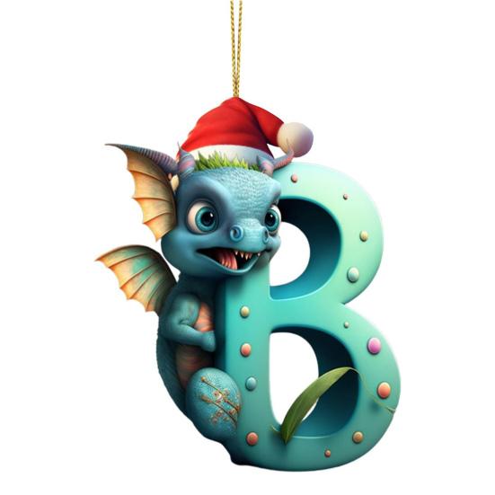 Рождественская елка Подвеска Мультфильм Динозавр Письмо Украшение для дома Окно автомобиля 2D Плоский