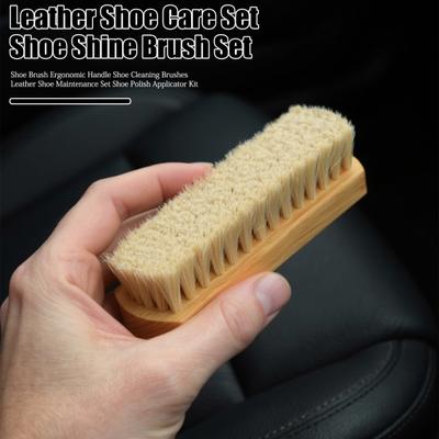 Щетка для обуви Эргономичная ручка Щетки для чистки обуви Набор для ухода за кожаной обувью Аппликатор для крема для обуви