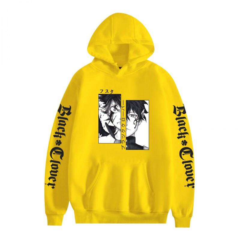 Black Clover Anime Hoodie Fleece Lined Graphic Print Sweatshirt Teens