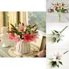 Brightly Colored Realistic 38cm Artificial Lily Millet Flower Bridal Bouquet