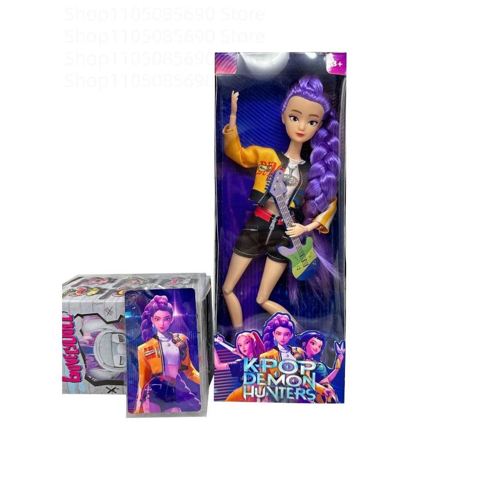 !Охотники на демонов K-pop Игрушечная фигурка DerpysTiger Rumi Mira Zoey Sussy Рождественский подарок с разноцветными огнями и тематической песней для фанатской коллекции