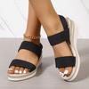 Fashion Ultra Light Wedge Heels Sandals Women Summer 2024 Elastic Knitted Espadrilles Platform Sandals Woman Non Slip Casual Beach Shoes