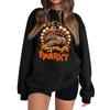Women's Fashion Long Sleeve Thanksgiving Printed Round Neck Pullover Top Sweatshirt