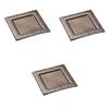 Set of 3 Gold Crystal Rimmed Square Plates X X Ceramic Square Plates by Setomonohonpo [20.5 20.5 3cm]
