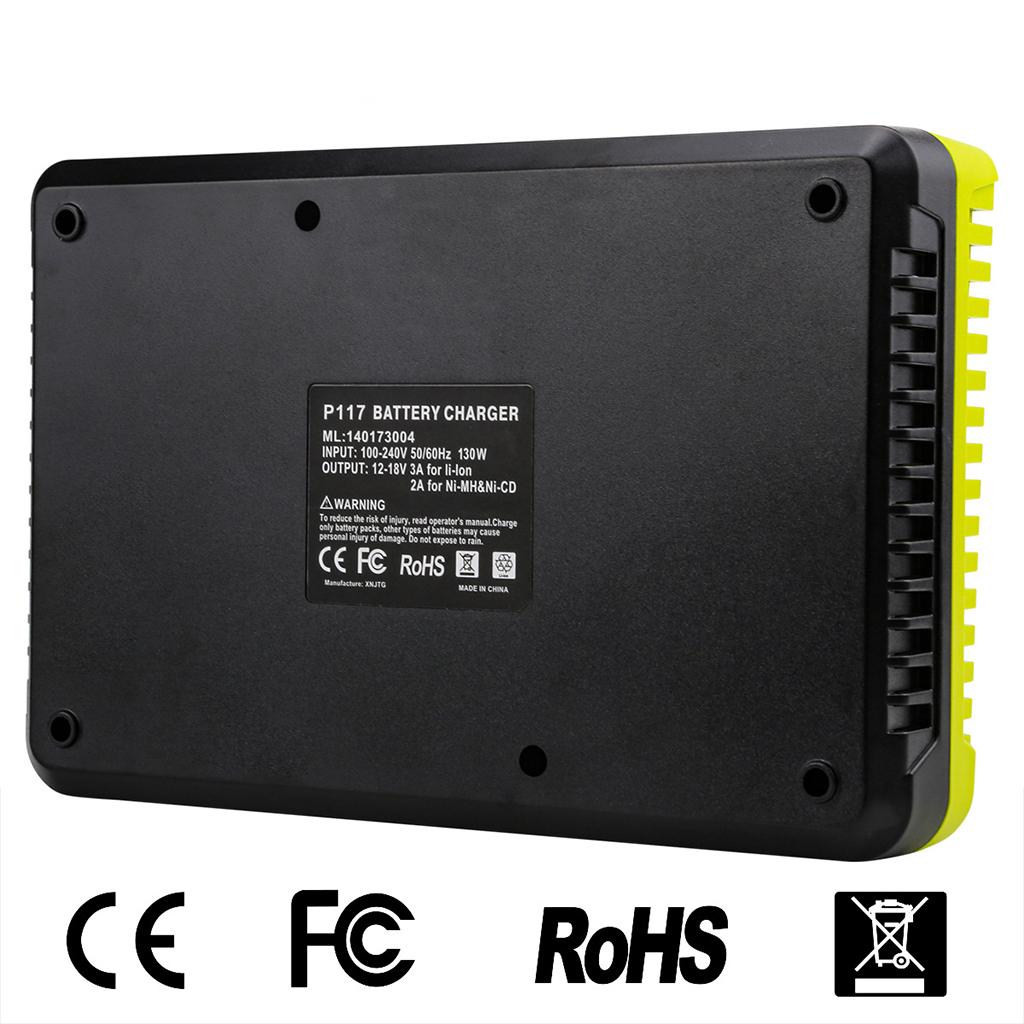 3A 12v-18v Литий-ионное и Ni-mh/ni-cd Зарядное устройство Replacement для Ryobi A +p110, P111, P107, P108,p117 Перезаряжаемых аккумуляторов