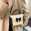2025 New Summer Niche Design Bow Foreign Style Messenger Bag Sweet Wind Handbag High-end Small Square Bag