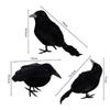 6x Simulation Halloween Crows Birds Raven Prop Handmade Animal Model Black Feathered for Party