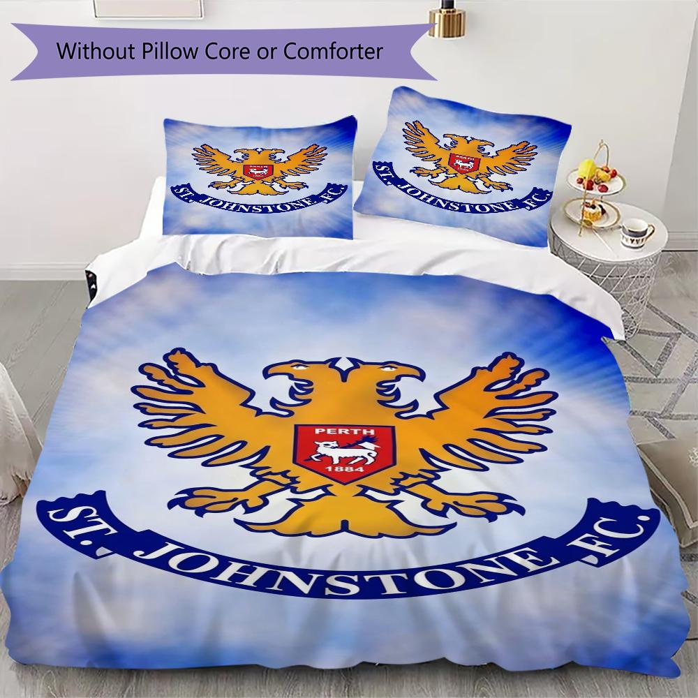 St Johnstone FC Pattern Bedding uilt Set uilt Cover Pillowcase Home Decoration Birthday Gift (1 * duvet cover + 2 * pillowcase without core)