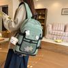 Women's Color Block Schoolbag Junior High School Students Large Capacity Backpack