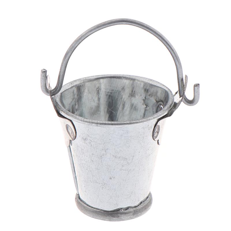 2 Pcs/Set Scale 1:12 Dollhouse Kitchen Garden Mop Bucket Creative Toys Gifts