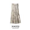 Fashion Style 2024 Summer New Arrival Women's Clothing Elegant Elegance Fancy Satin Print Mid Length Long Length A- Line Overall Dress